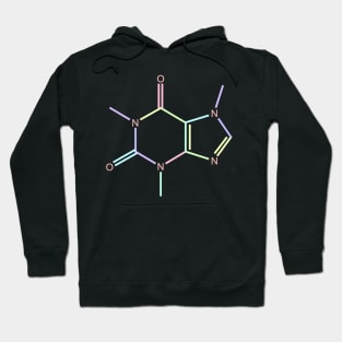 Caffeine Kawaii Pastel Rainbow Molecule Hoodie